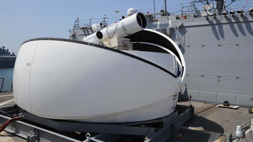 LAWS laser with protective shell