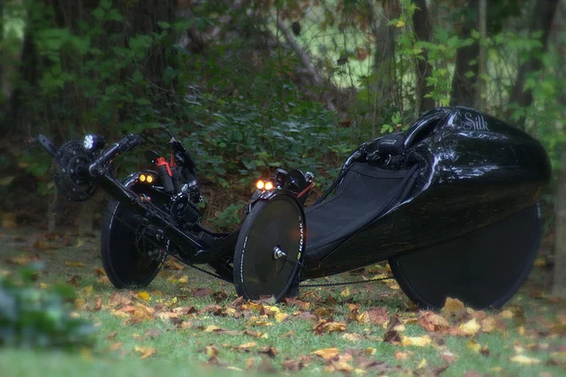 Cyclist Jim Artis owns an incredibly accessorized Catrike 700 recumbent tricycle, which he has named 'Silk'