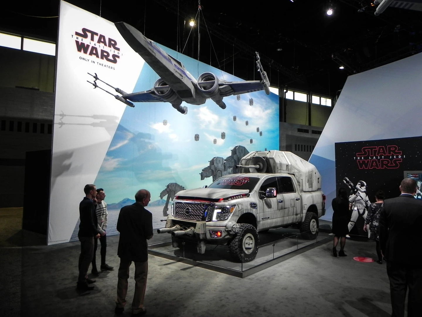 As if Star Wars project cars weren't enough, Nissan also has this Imperial Walker-inspired Titan truck and a cool booth that dresses you as a Storm Trooper in virtual reality