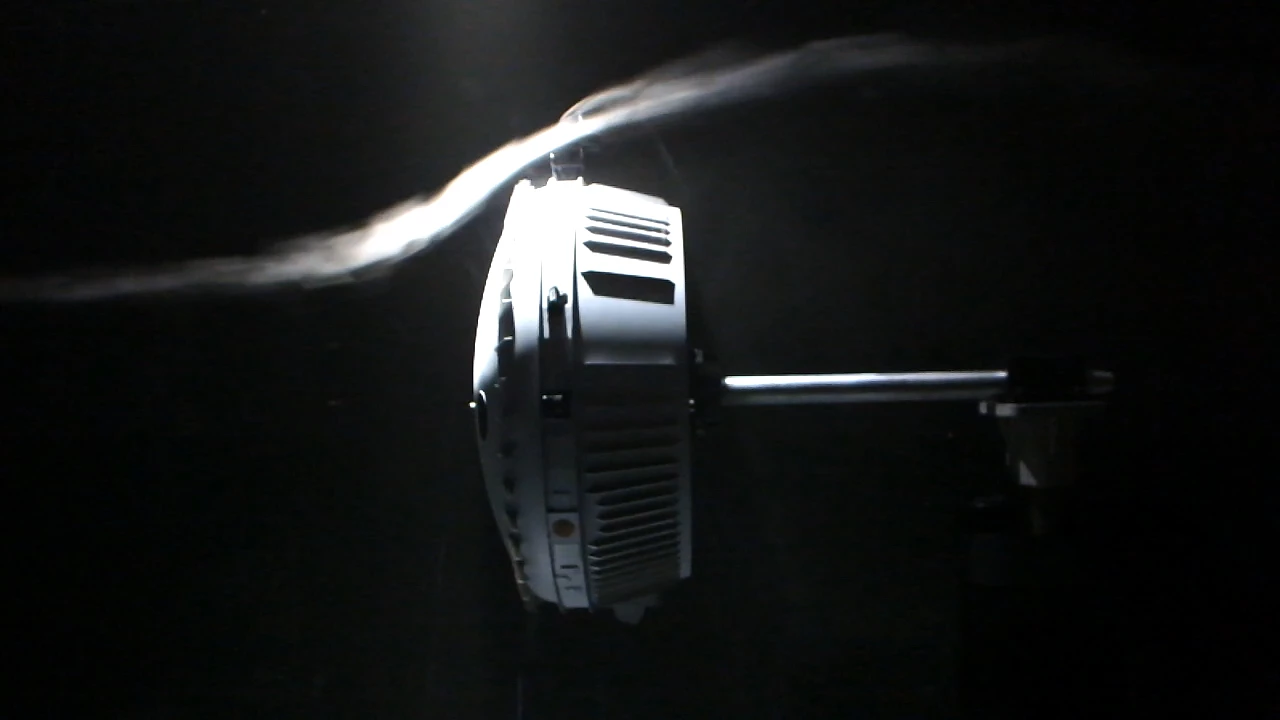 Replica of Huygens undergoing wind tunnel tests
