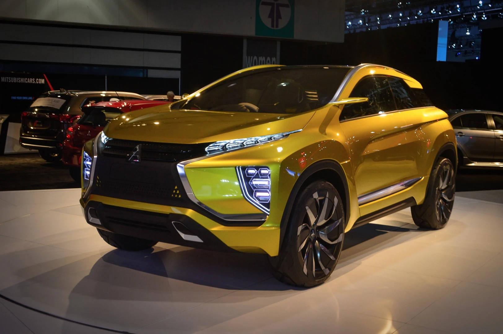 Mitsubishi first revealed the electric eX Concept at the 2015 Tokyo Motor Show and shows it here in LA