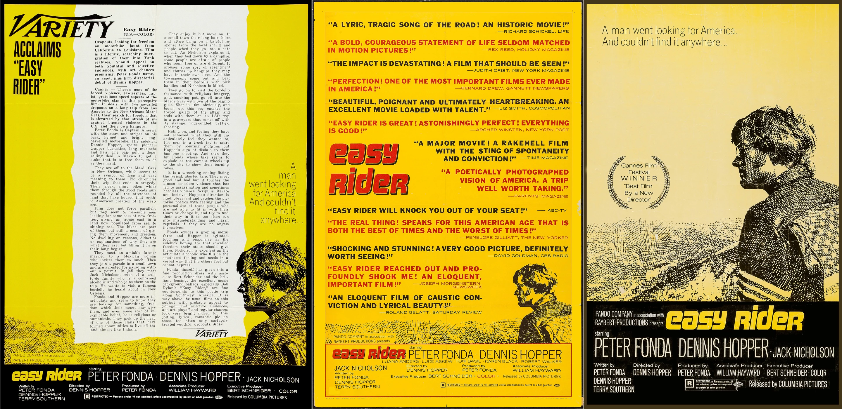 Easy Rider launched to massive critical acclaim in 1969, as can be seen from the in-period promotional posters
