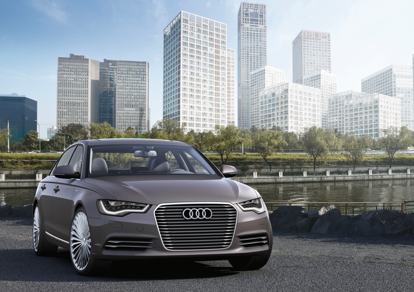 The Audi A6 L e-tron concept is the first luxury-class e-tron concept vehicle