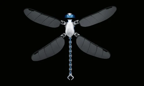 Each of its four wings has a carbon fiber frame covered by a polyester membrane, and can be twisted up to 90 degrees from the horizontal