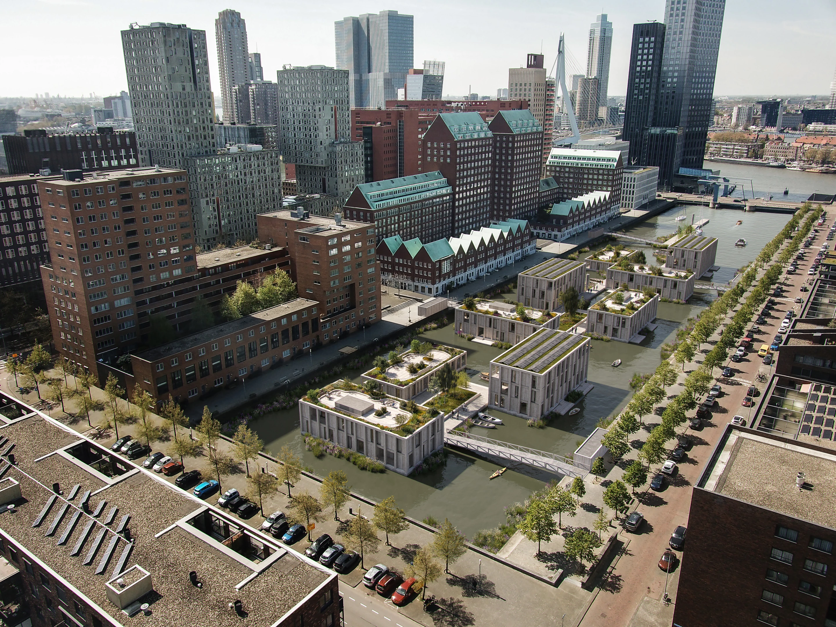 Spoorweghaven, by MAST, will be the largest floating community in Europe and will feature 100 prefabricated wooden homes