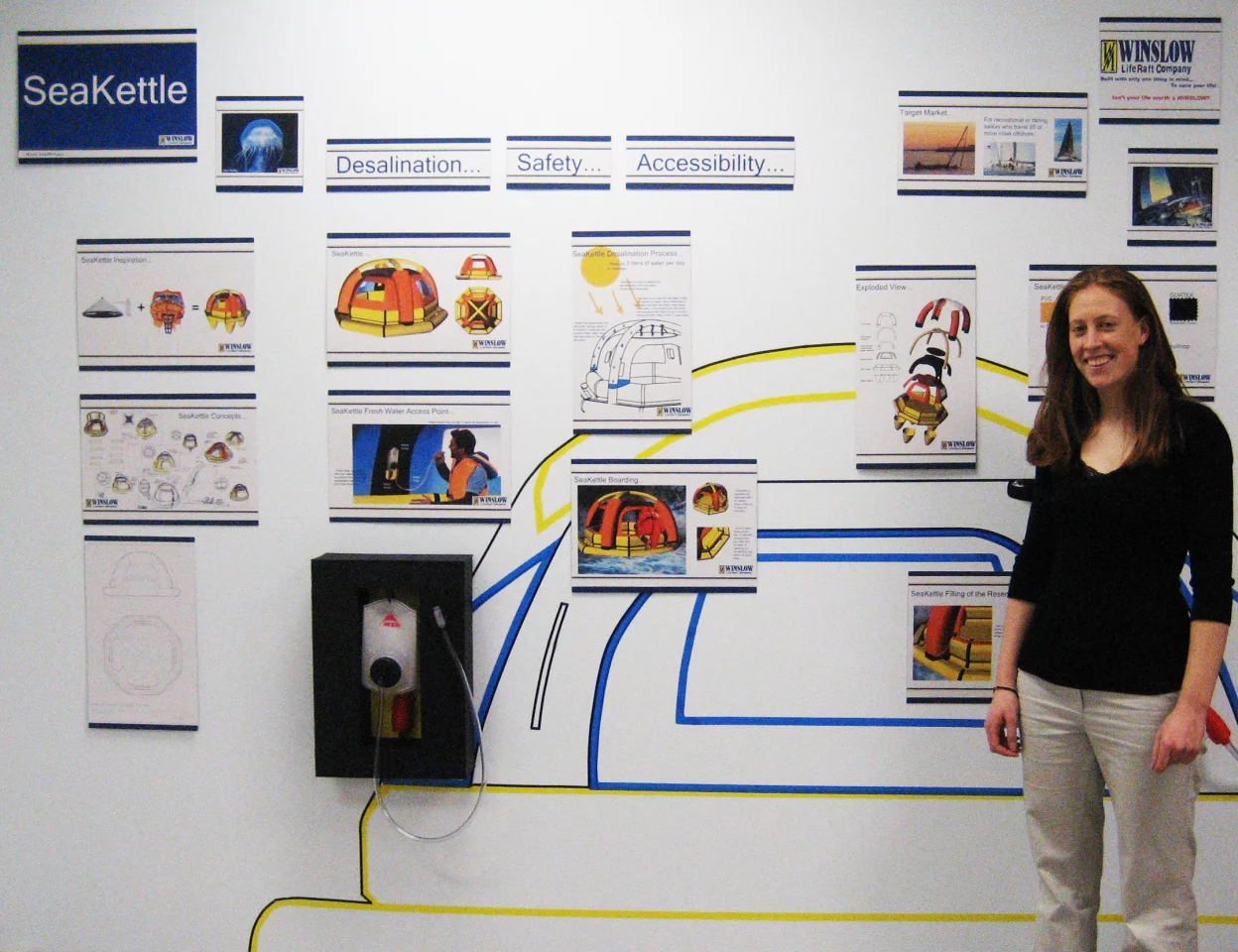 Kim Hoffman at the SeaKettle presentation board