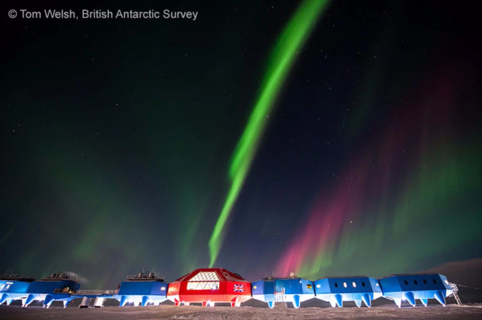 The Aurora Australis as seen from Halley VI