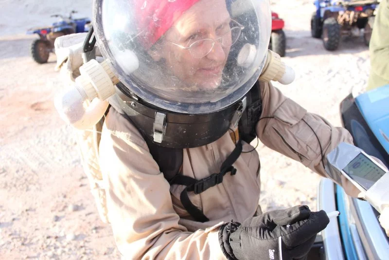MDRS World Space Walk participant, Dr Jean Hunter (Photo: Mars Society/ H. Mogosanu/ WSW2013 Mission to Mars Crew)