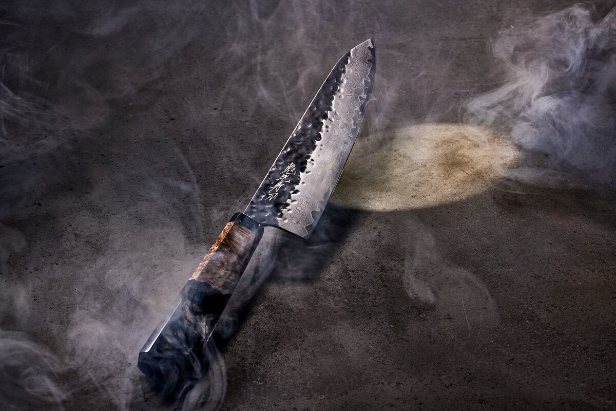 Split-handle Japanese chef's knife is a work of art with serious edge