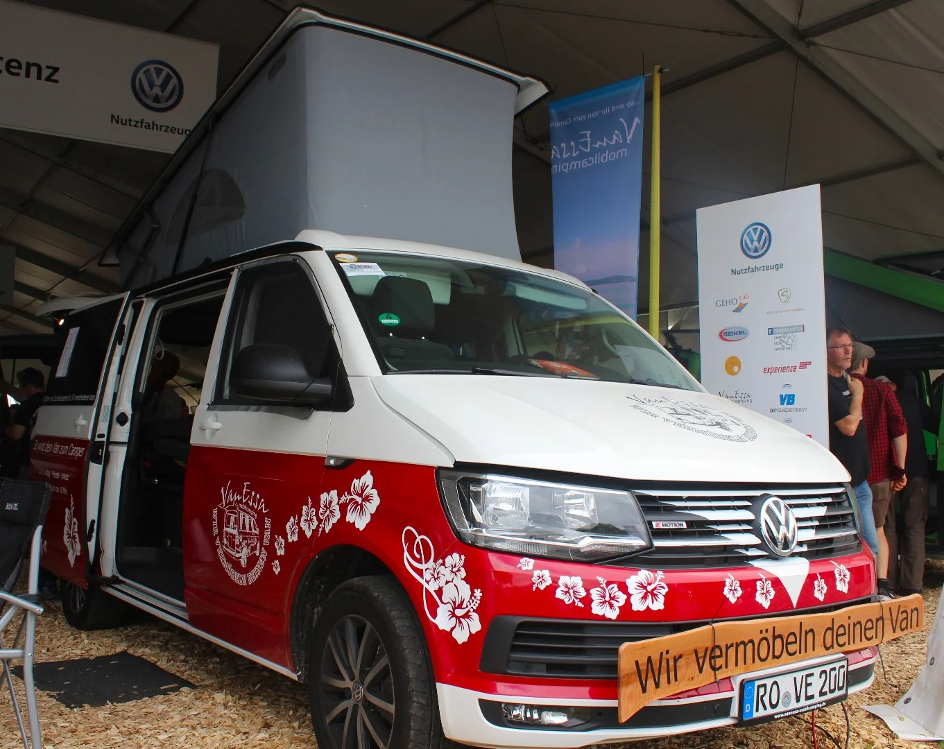 The psychedelic, retro flavor continues with this specially painted VanEssa VW camper van