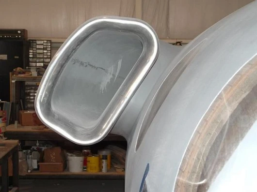 One of the inlets constructed in Easter Europe slots into place