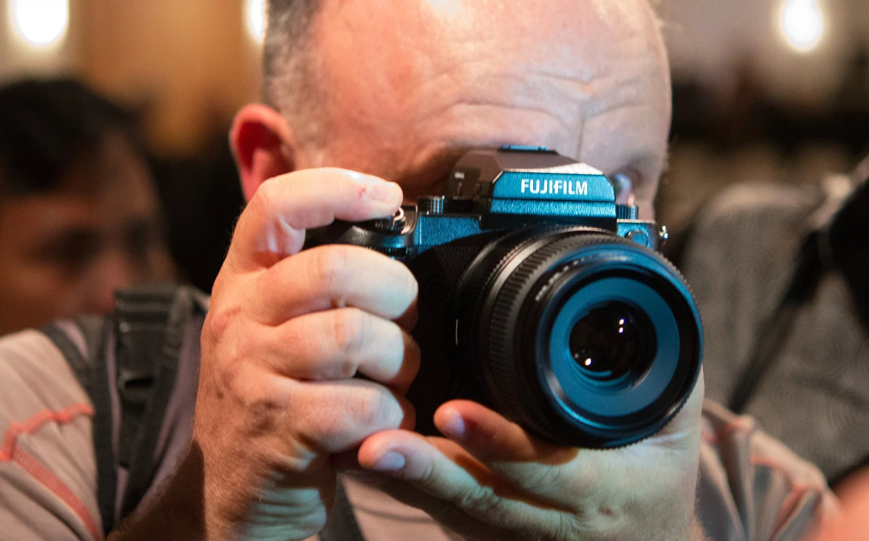 The Fujifilm GFX 50S mirrorless medium format camera is comfortable in the hand for a medium format camera