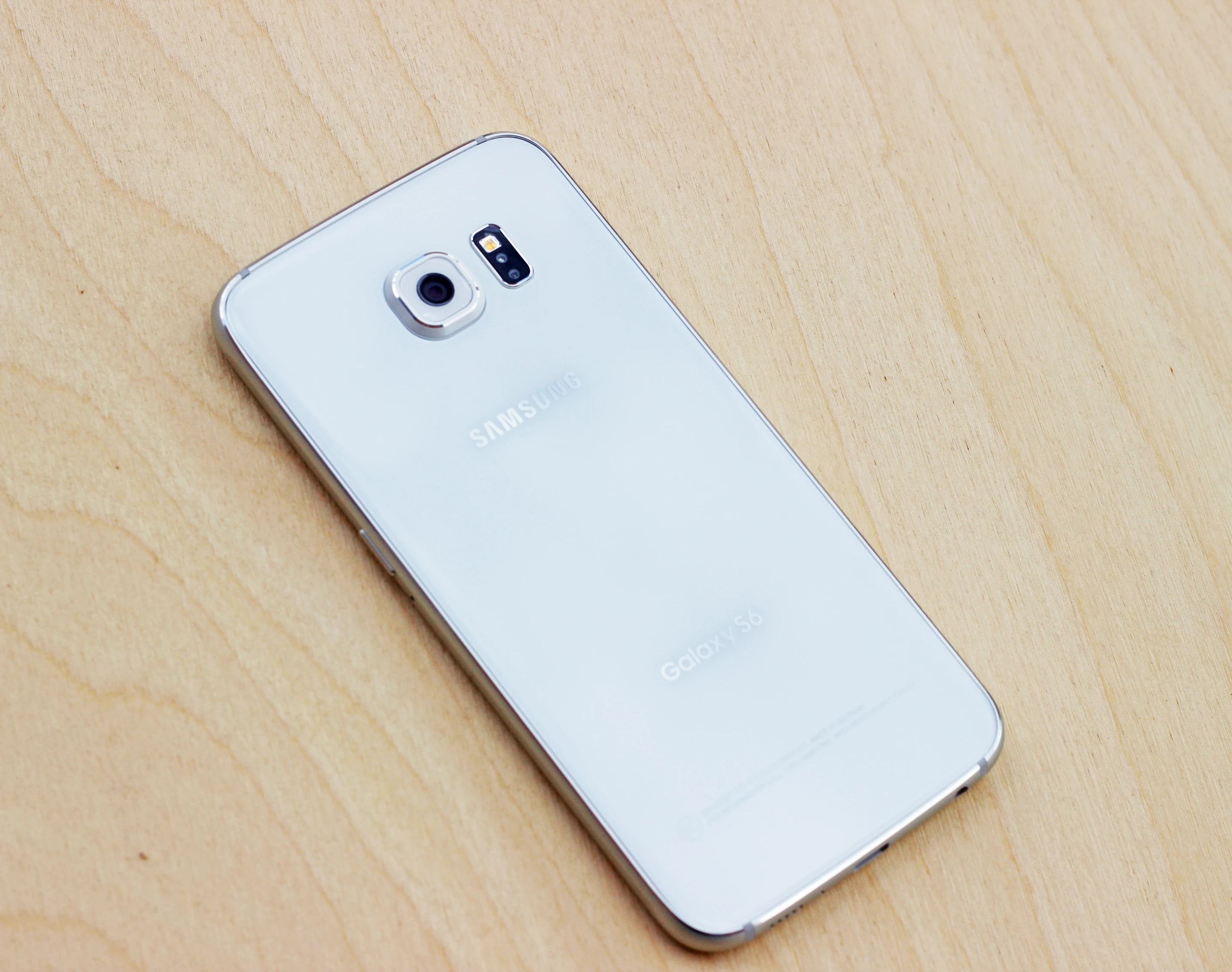 Back of the white Samsung Galaxy S6 (Photo: Will Shanklin/Gizmag.com)