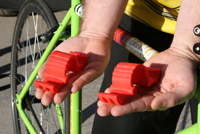 The 3D printed prototypes of the Bag Buddy put through their paces