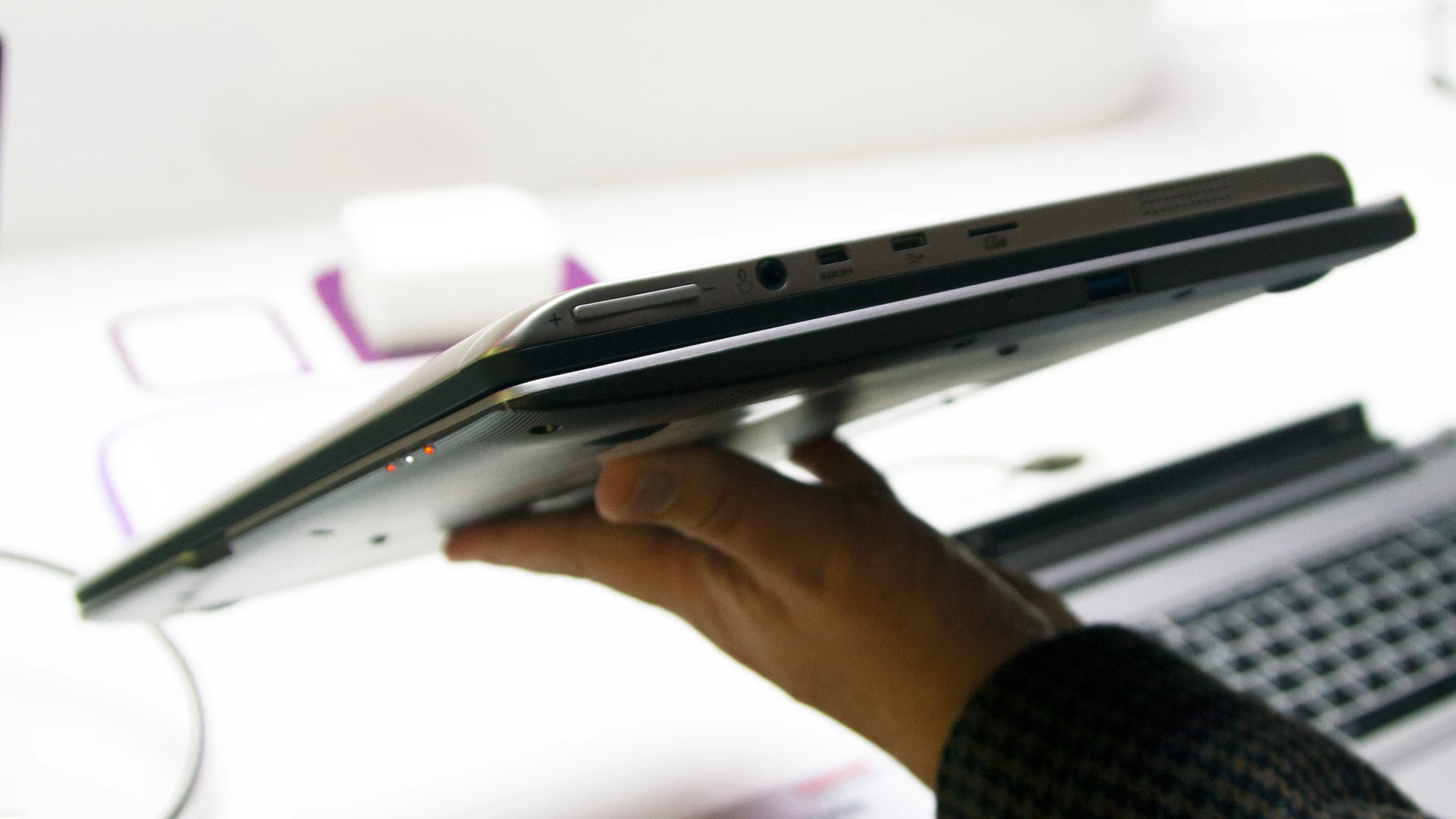 The two laptops also include the usual HD webcam with a microphone and connections for micro-USB, micro-HDMI, micro-SD, Wi-Fi, and Bluetooth