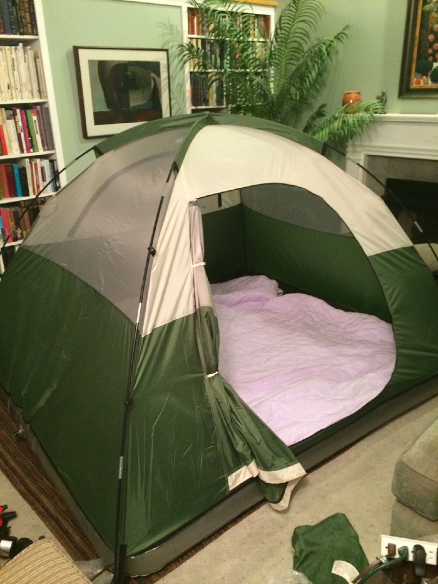 Aesent fourman dome tent features a builtin air mattress