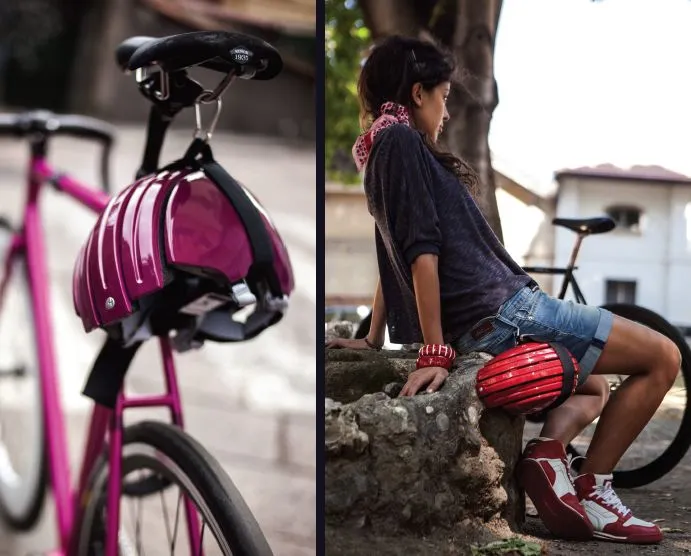 The helmet comes with a carrying strap