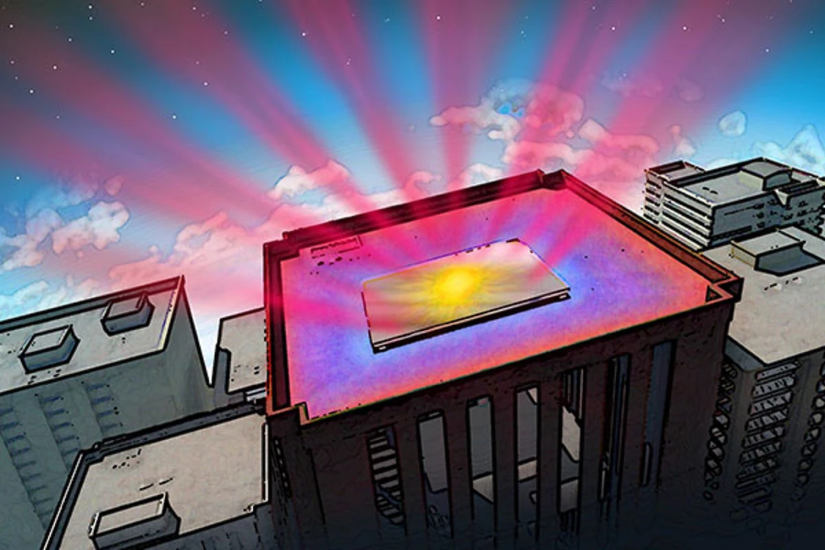 The Stanford material cools buildings by both reflecting sunlight and radiating interior heat into space (Image: Nicolle R. Fuller, Sayo-Art LLC)