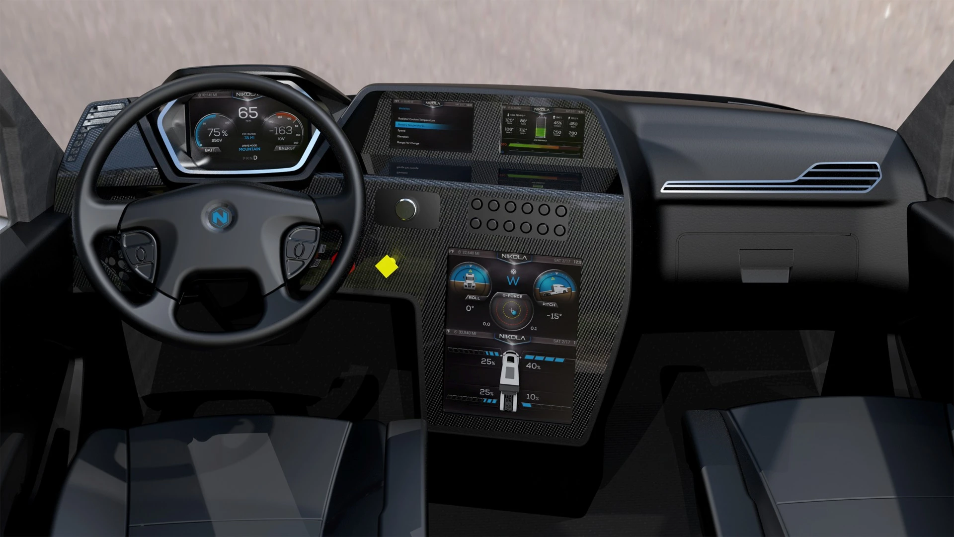 Nikola intends to give the One driver a fully modern digital dashboard