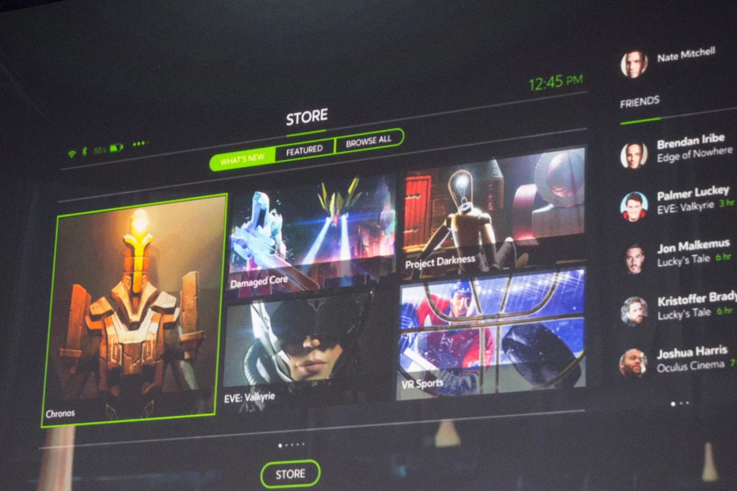 Oculus Home, the in-VR UI for the Rift