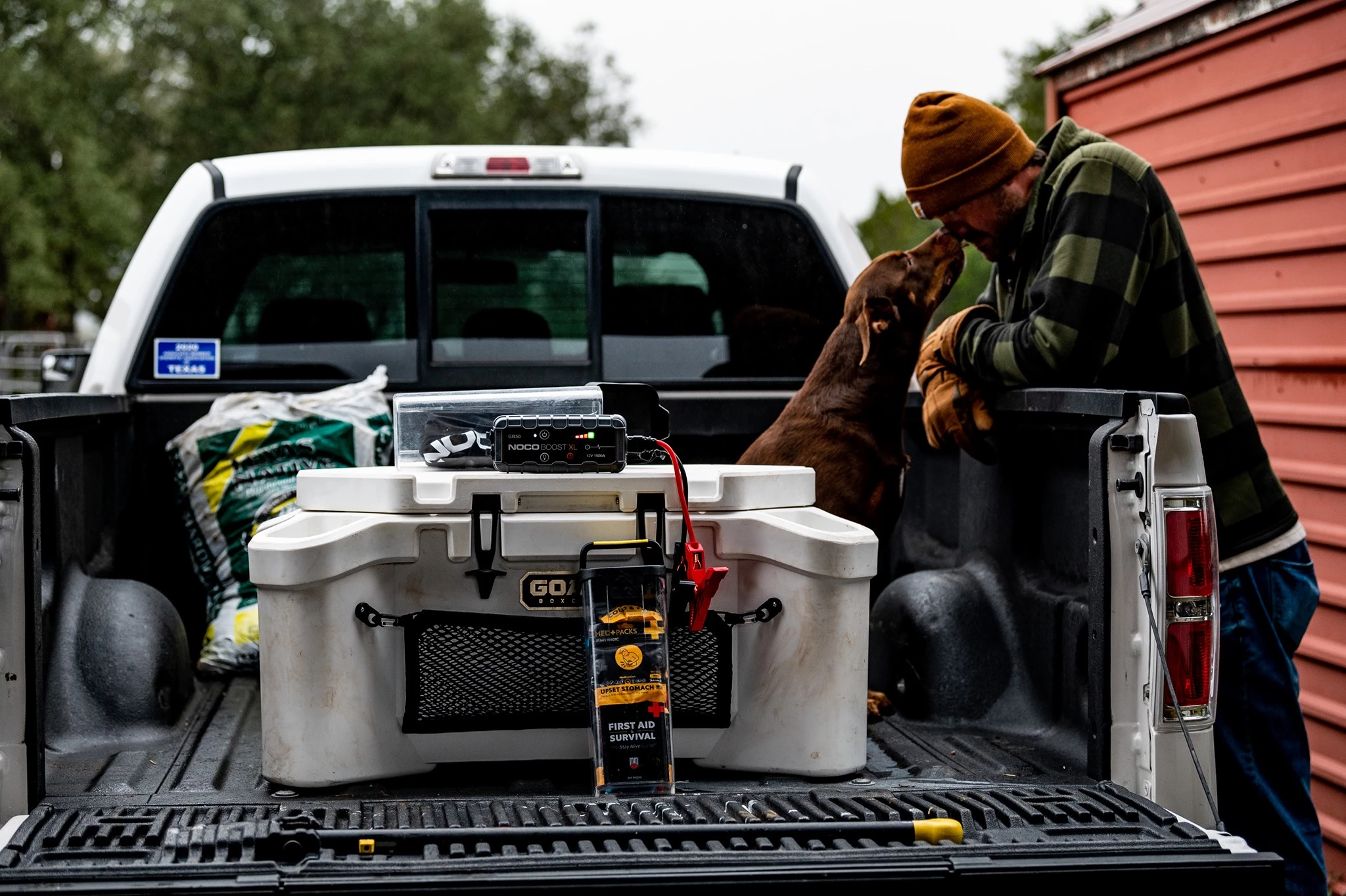 Goat Hub 70 cooler ready for emergency jumpstarting