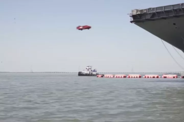 The recent test launched a dead-weight sled from the aircraft carrier Gerald R. Ford (CVN 78)