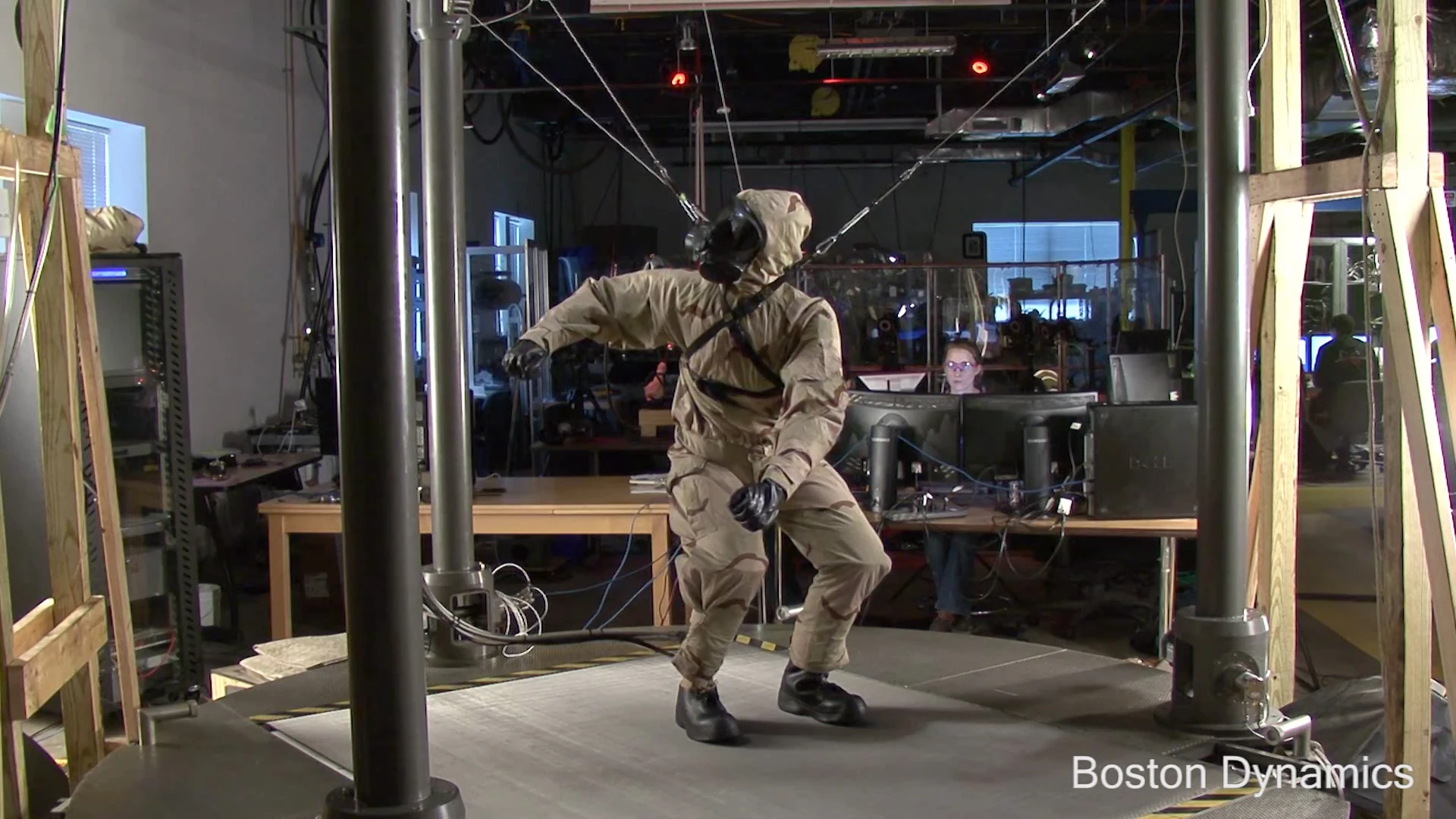 Boston Dynamics' PETMAN crouching and twisting at the waist