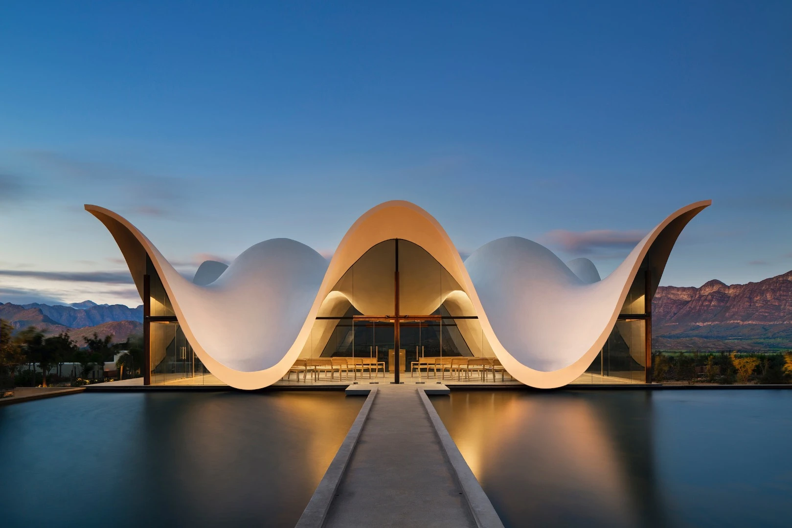 Bosjes Chapel in Ceres, Cape Town by Steyn Studio, is another runner-up. The building is so beautiful that it seems anyone could snap a shot and get something worthwhile – still, local Adam Letch did a fine job highlighting its undulating form