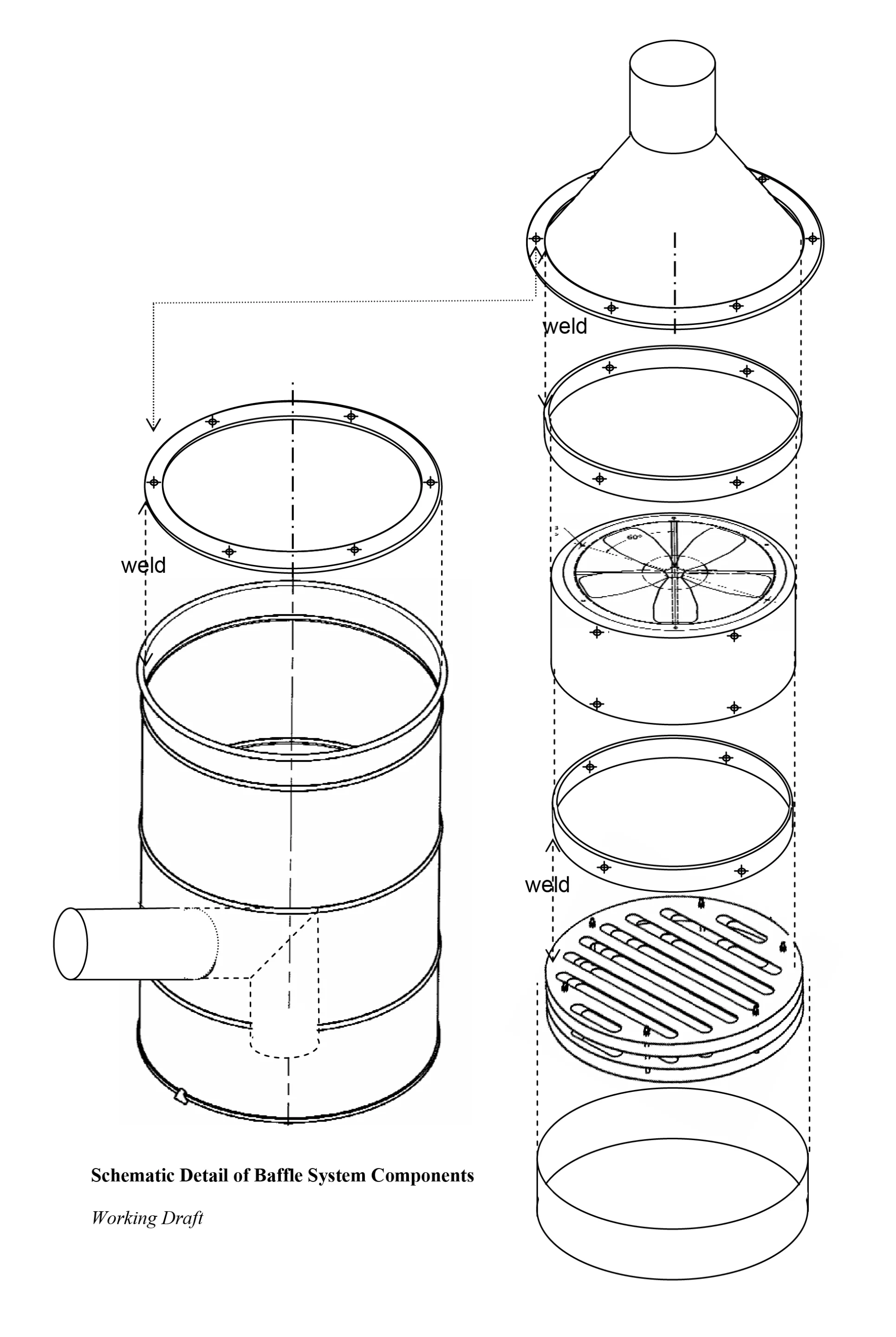 Exploded view of the MCS