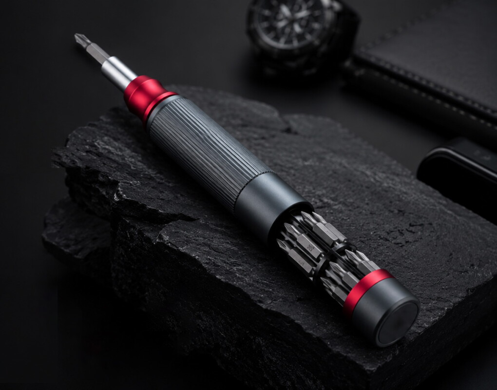 Stealthy EDC screwdriver hides 24 bits in a pop-up cartridge