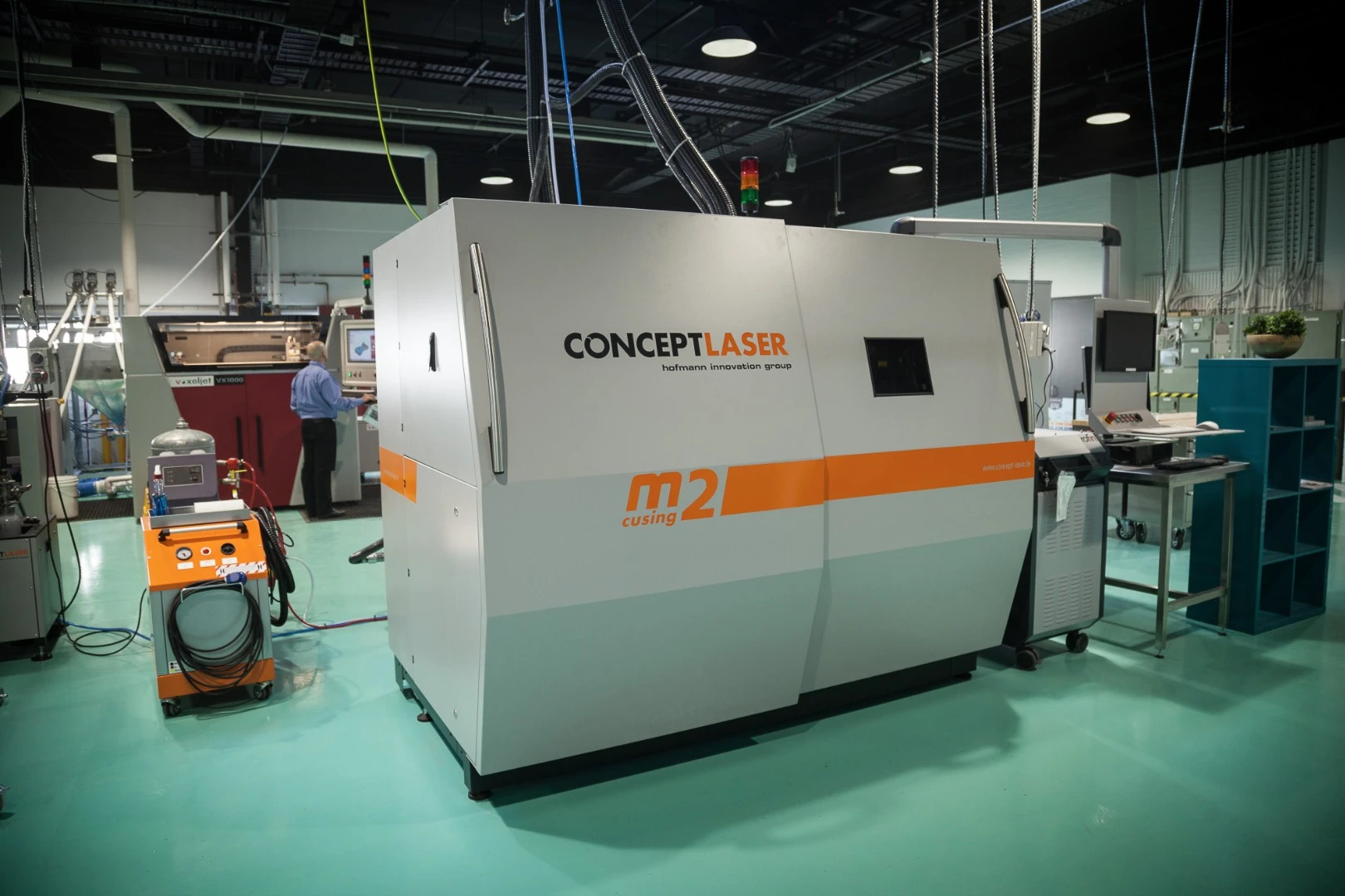 Concept Laser M2 machine - higher fidelity than the Arcam machine, but it takes longer to print