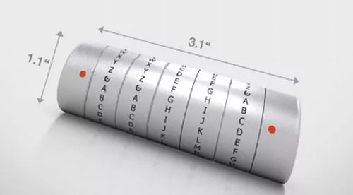 Crypteks dimensions are 3.1 x 1.1 in (7.8 x 2.7 cm)