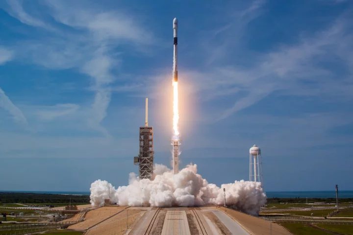 SpaceX's Falcon 9 booster lifts off earlier in the year