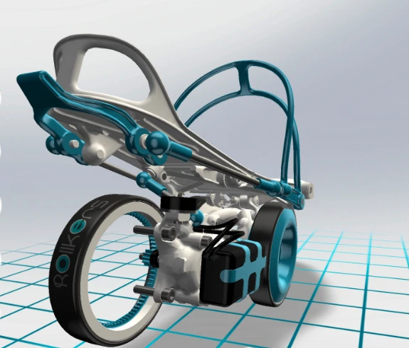 The Rollkers skate is powered by a small electric motor