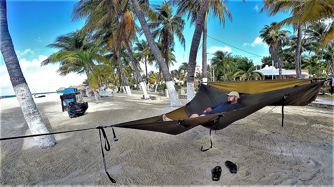 Treble Hammock 2.0 creator Trent Johnson is keen to promote its relative comfort compared to other options