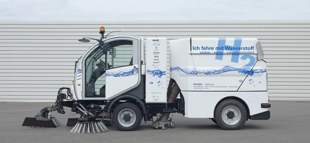 The hydrogen-powered CityCat H2 that is being trialed on the streets of Basel, Switzerland