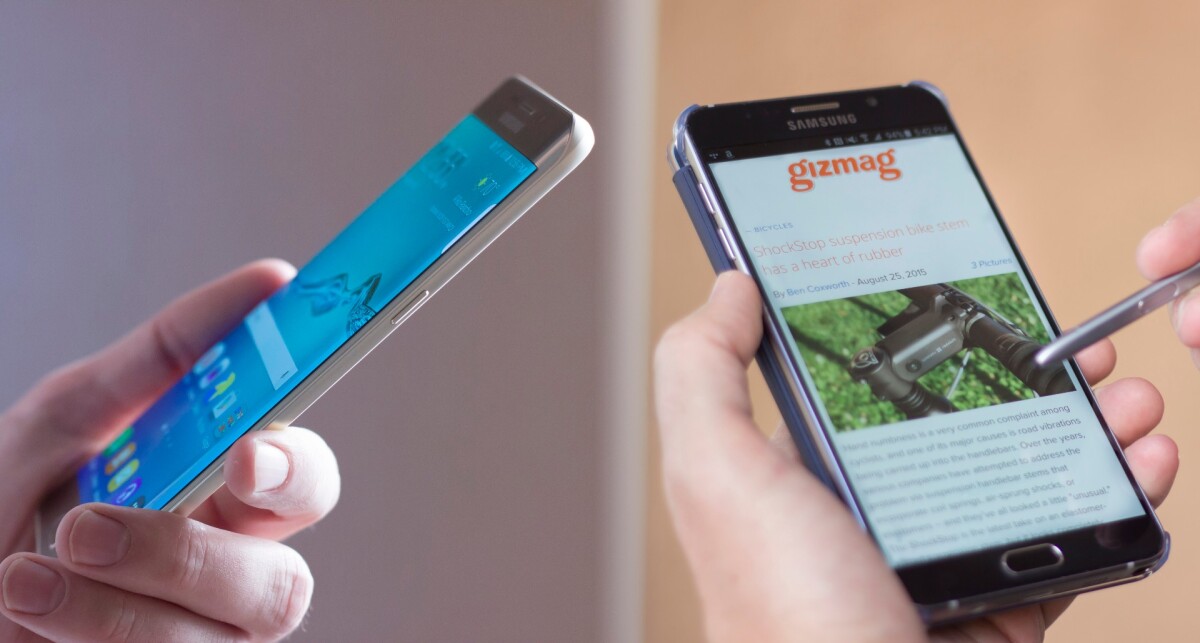 Samsung Galaxy S6 edge+ (left), Galaxy Note 5