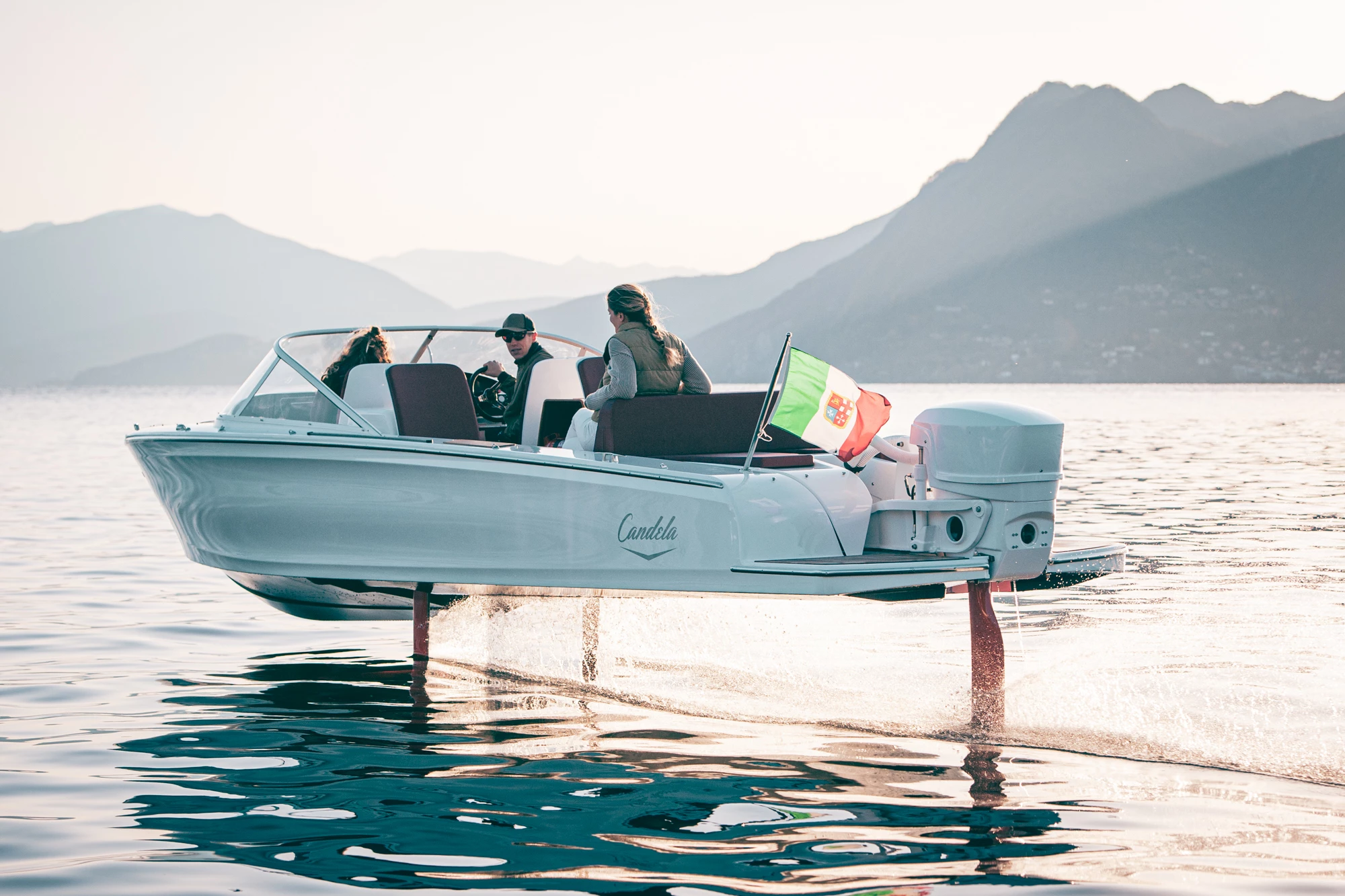 The hydrofoil system cuts drag by up to 80 percent, helping the C-7 squeeze out three times more range than other electric boats