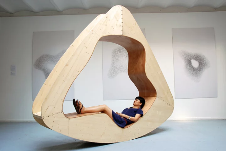The Cloud House is a wooden sculpture which is useful as well as aesthetically pleasing