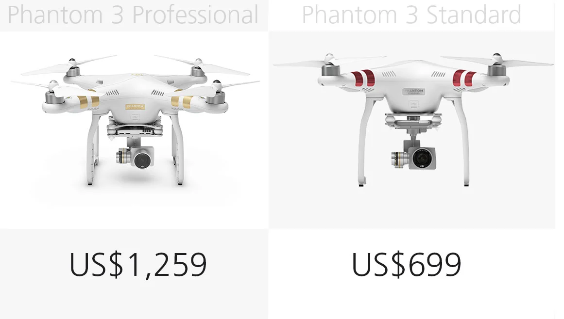 Price: Phantom 3 Professional and Standard