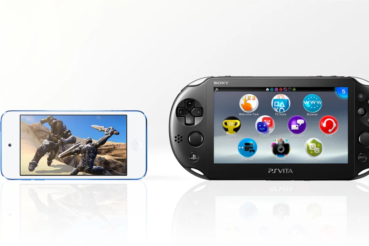 Gizmag compares the features and specs of the 2015 iPod touch (left) and Sony PS Vita (PCH-2000)