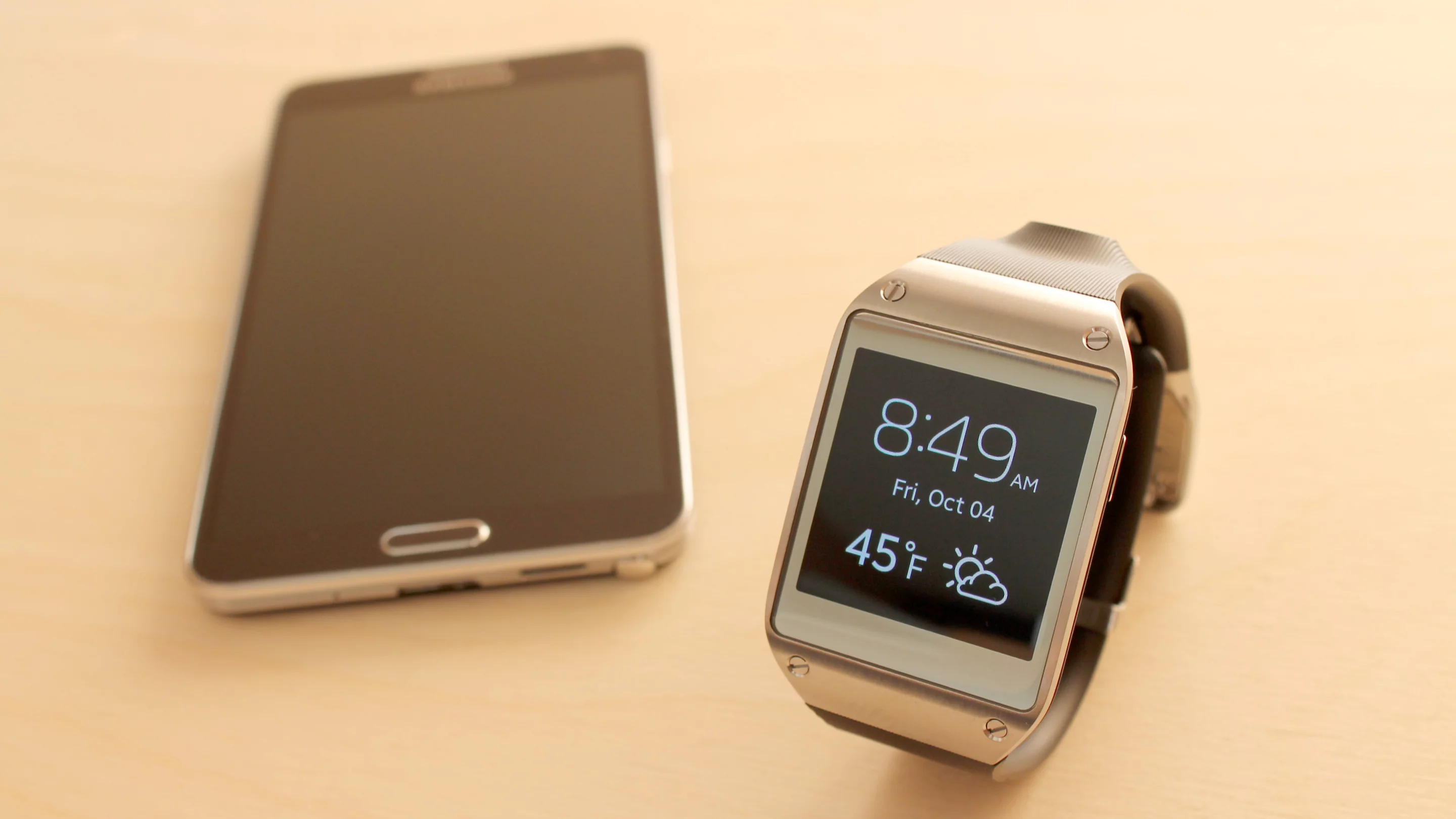 At launch, the Gear is only compatible with the Galaxy Note 3, but that list will soon be growing