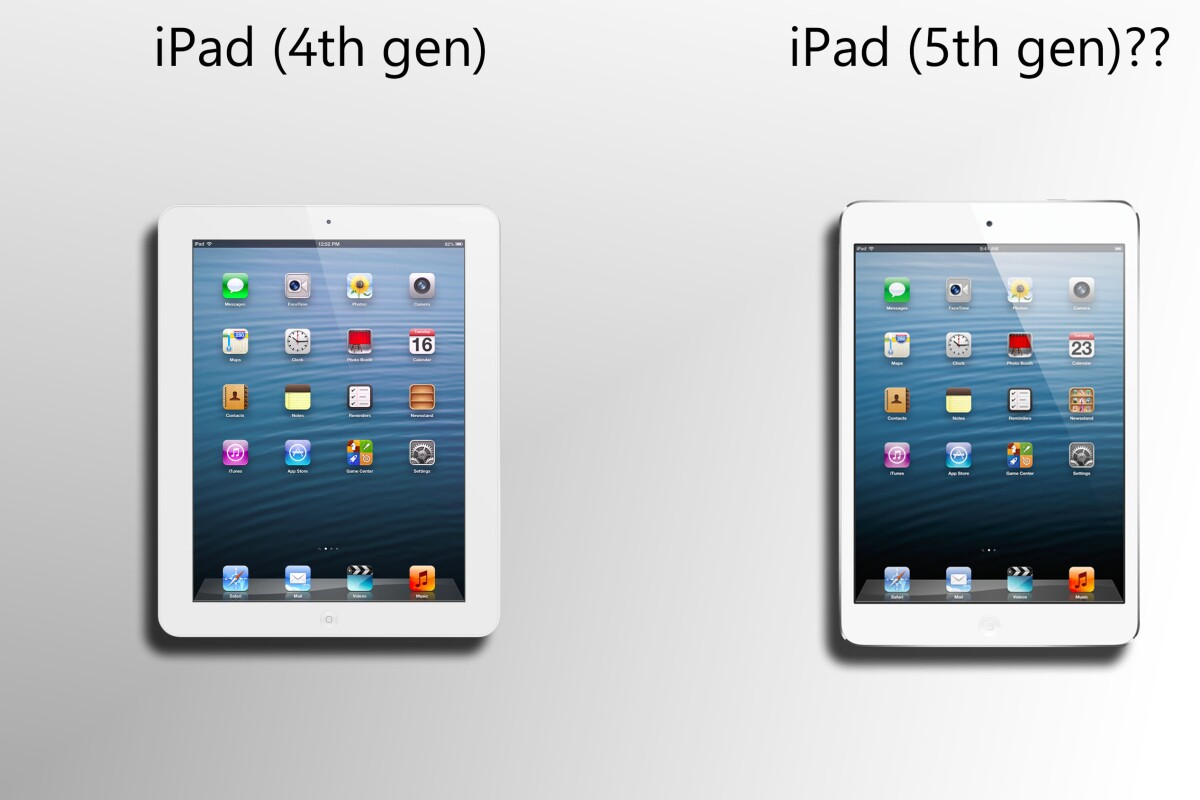 The report's description suggests that the iPad 5 will resemble a larger iPad mini