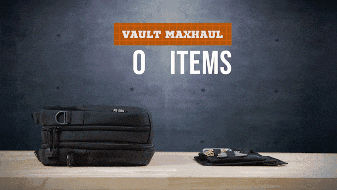 The flagship MaxHaul, available by itself for a Kickstarter pledge of £69, features an expandable design for up to eight sleeves loaded with 120 EDC items
