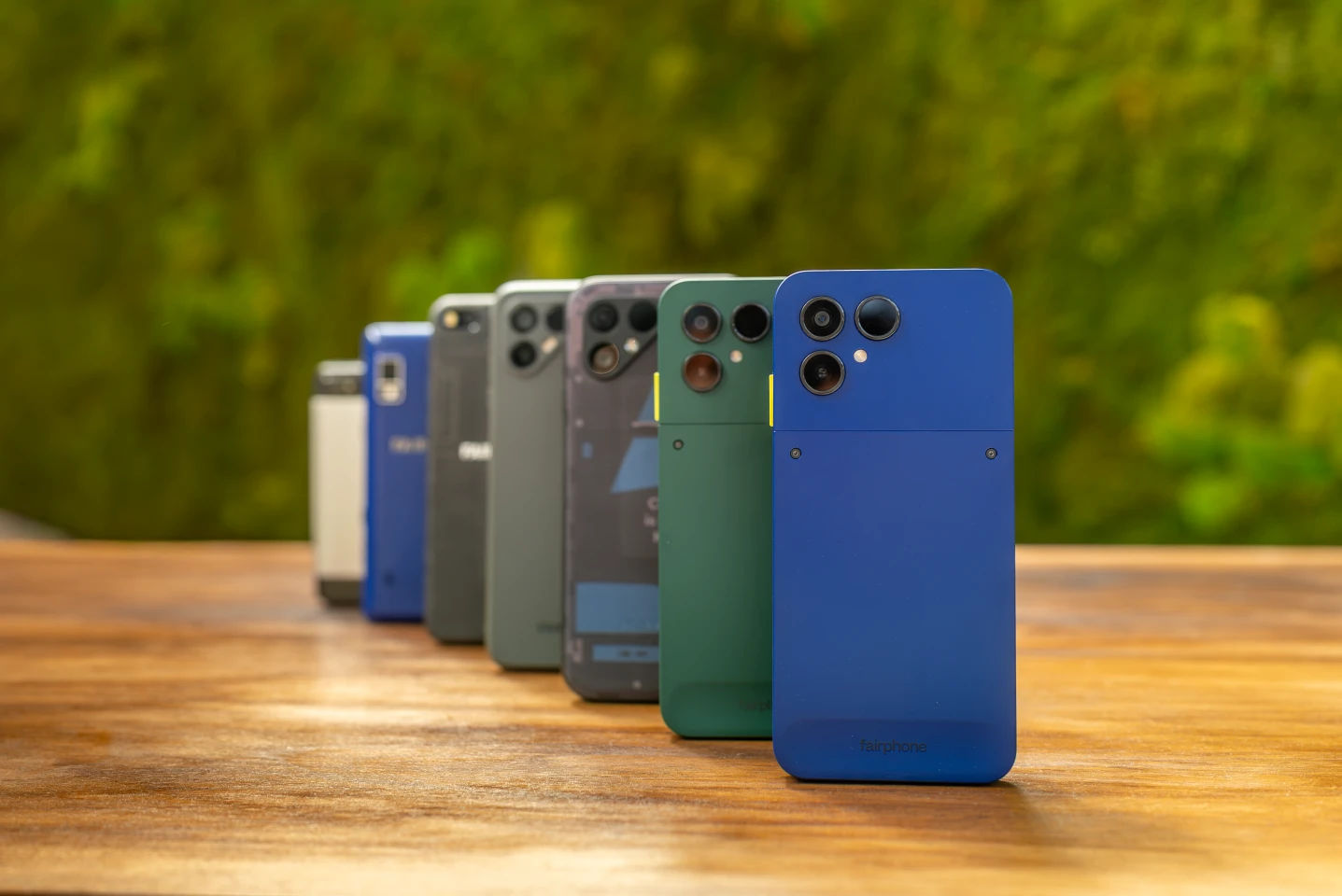 The Fairphone 6+ – shown here with previous generations – keeps the modular, screw-together design of the Gen 6 while adding more RAM, a faster chip, and, for the first time, an official US release