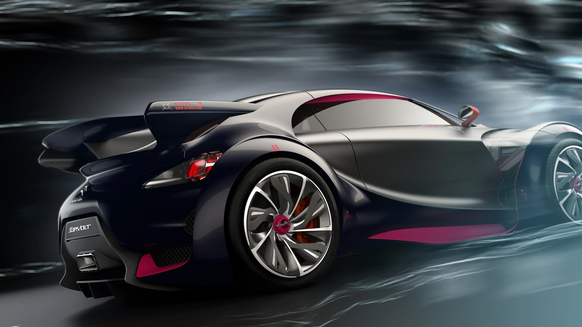 The Citroen electric small car concept - the Survolt - fits the supermini class with a look of a larger supercar