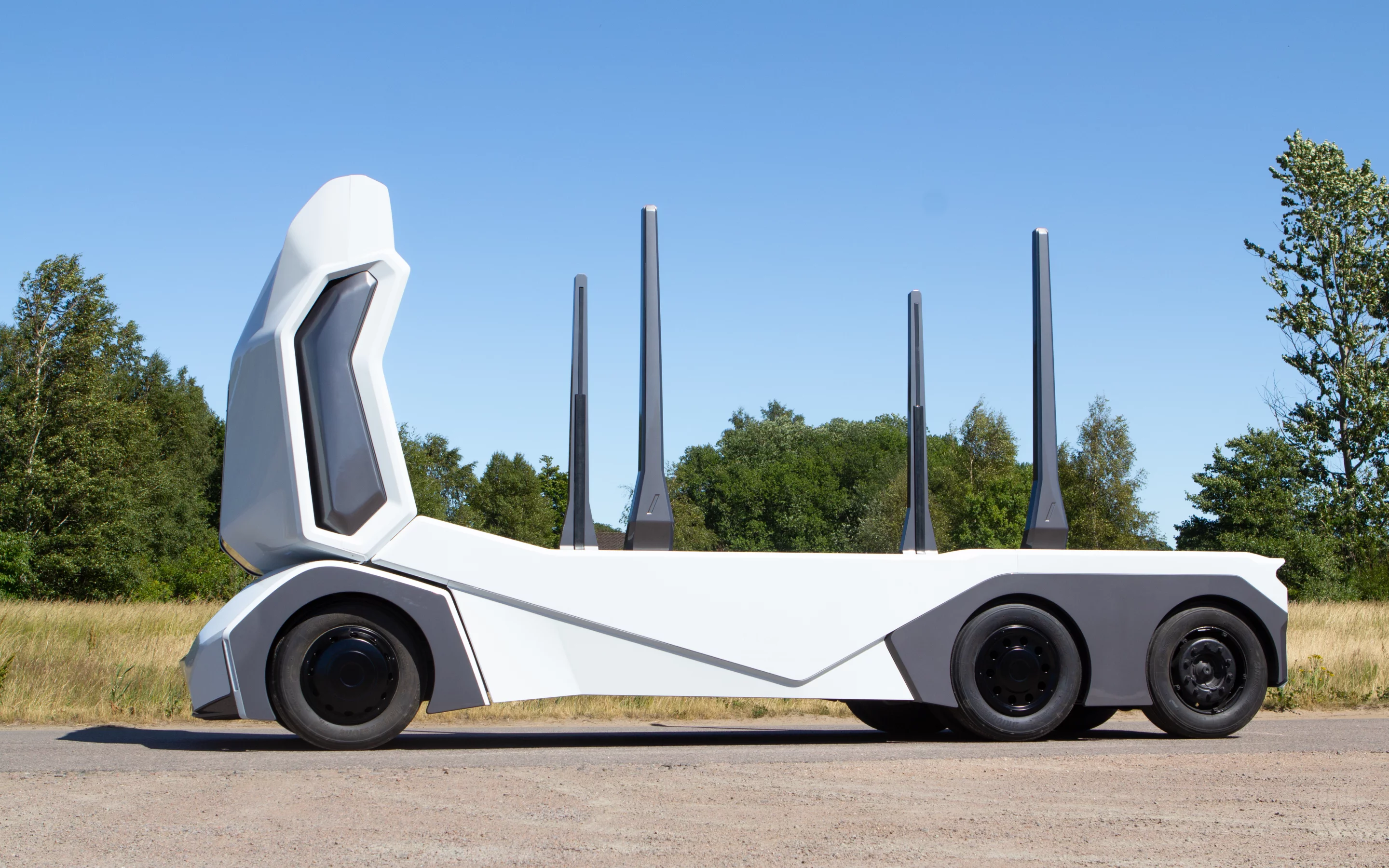 The T-log is remote controlled through a teleoperation system designed by Phantom Auto