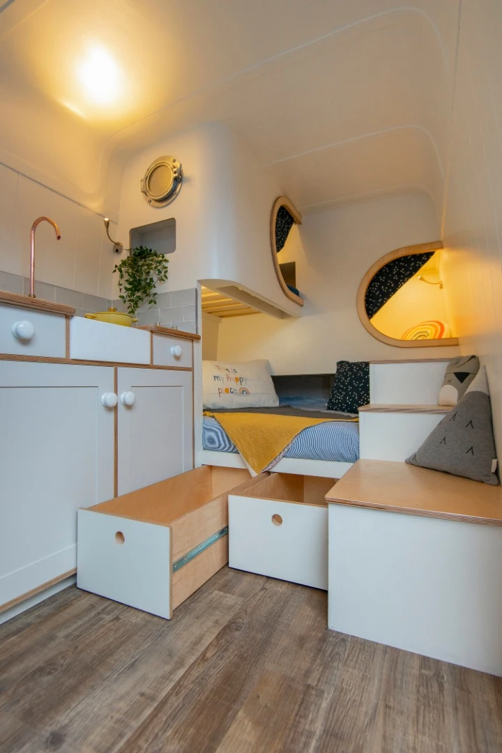 Drawers as deep as the double bed
