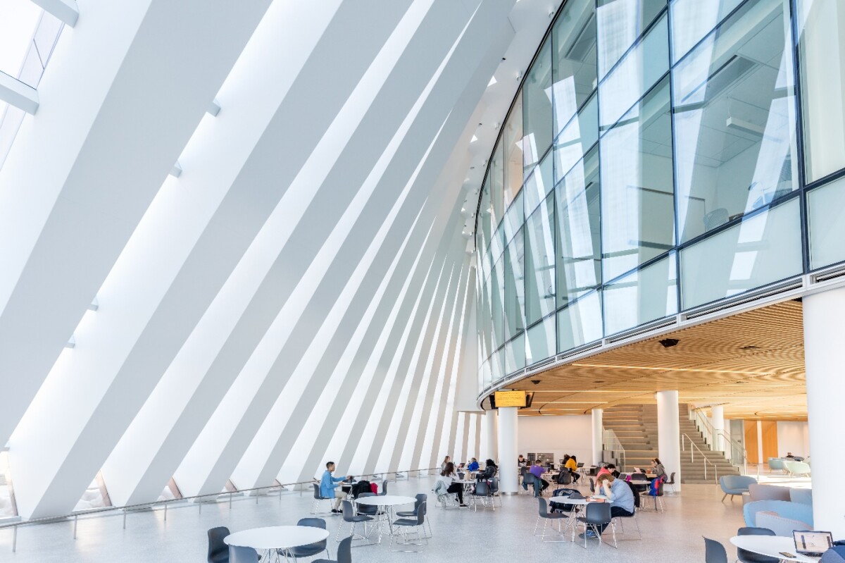 The Business Innovation Hub's interior is illuminated by natural light