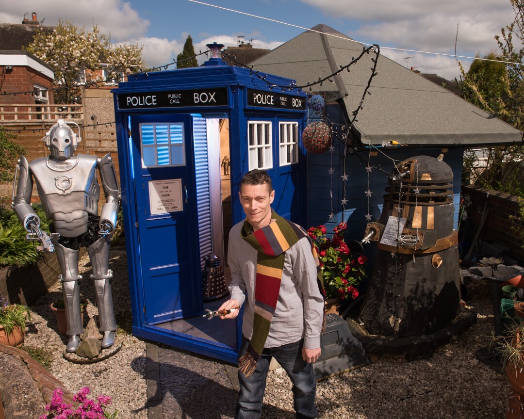 Tardis Shed includes an impressive attention to detail and lots of memorabilia
